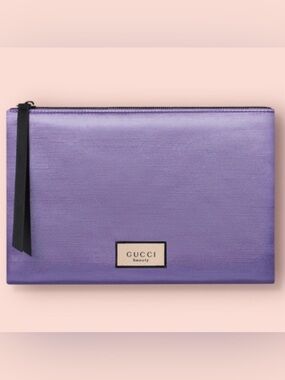 Metallic Purple Gucci Beauty Cosmetic-Makeup Bag